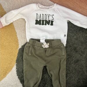 White and Green Baby Outfit